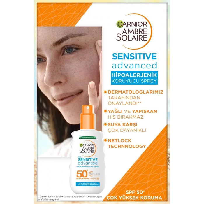 Garnier Ambre Solaire Sensitive Advanced Hipoalerjenik Güneş Koruyucu Sprey Spf50+ 200ml