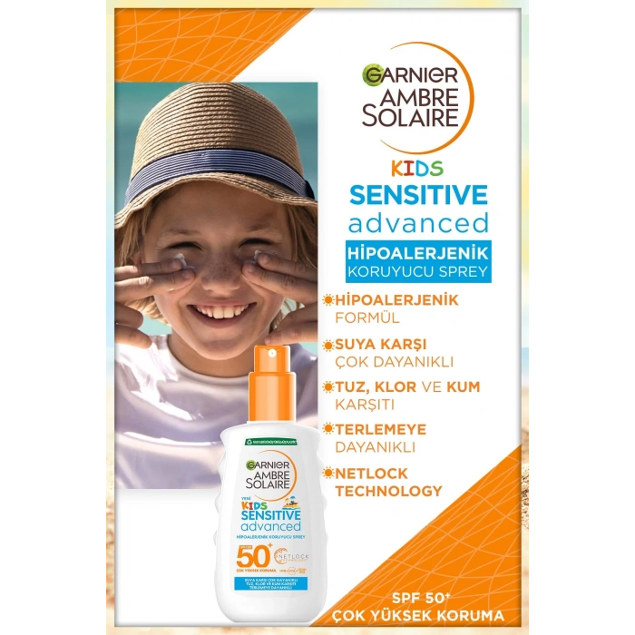 Garnier Ambre Solaire Sensitive Advanced Çocuk Hipoalerjenik Güneş Koruyucu Sprey SPF50+ 200 ml