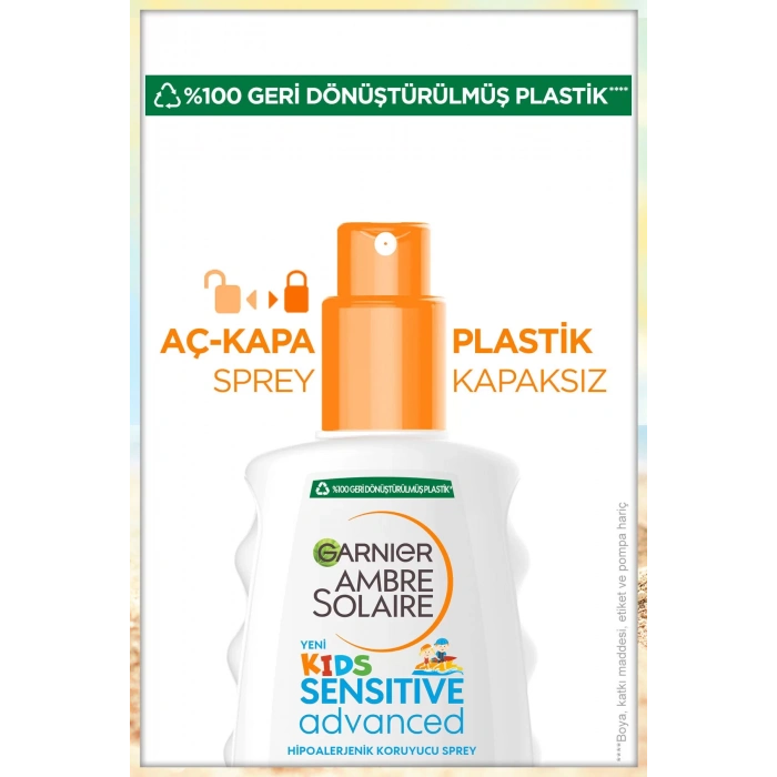Garnier Ambre Solaire Sensitive Advanced Çocuk Hipoalerjenik Güneş Koruyucu Sprey SPF50+ 200 ml