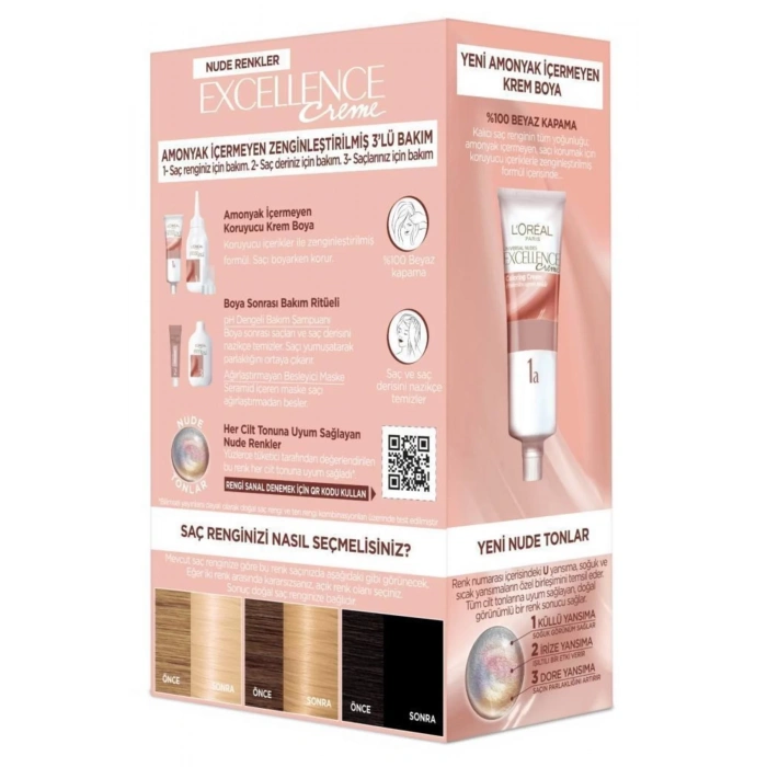 Loreal Paris Excellence Creme Nude Renkler Saç Boyası – 10u Nude Açık Sarı