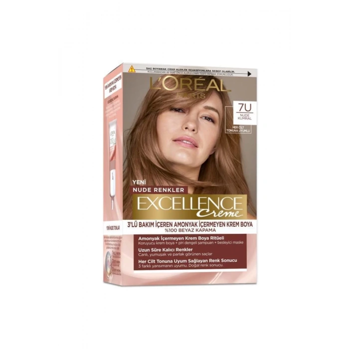Loreal Paris Excellence Creme Nude Renkler Saç Boyası – 7u Nude Kumral