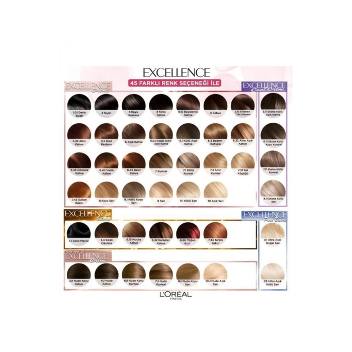 Loreal Paris Excellence Creme Nude Renkler Saç Boyası – 4u Nude Kahve