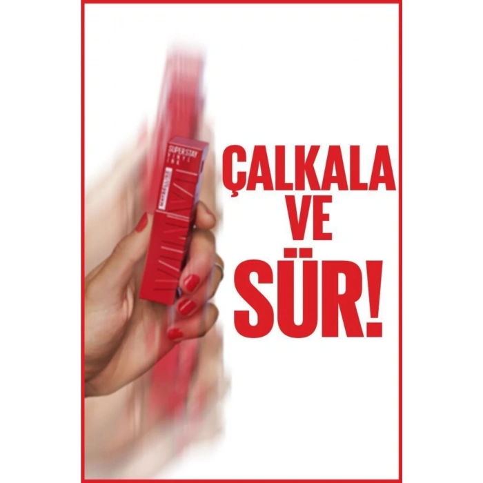 Maybelline Super Stay Vinyl Ink Uzun Süre Kalıcı Likit Parlak Ruj 10 Lippy
