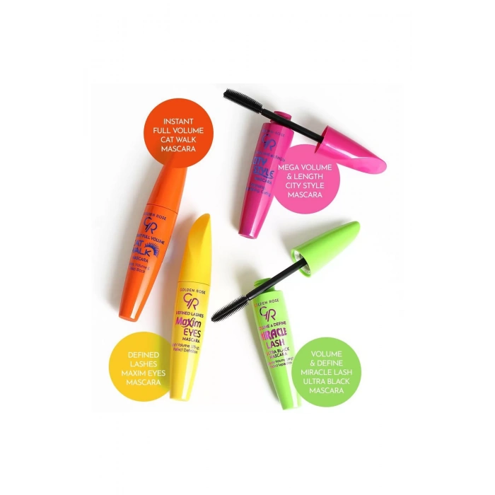 Golden Rose Hacim ve Uzunluk Veren Ekstra Siyah Maskara - Volume & Define Miracle Lash Ultra Black