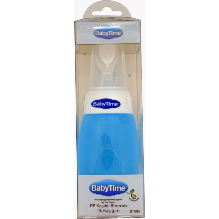 Babytime Kaşıklı Biberon Mavi 225 ml