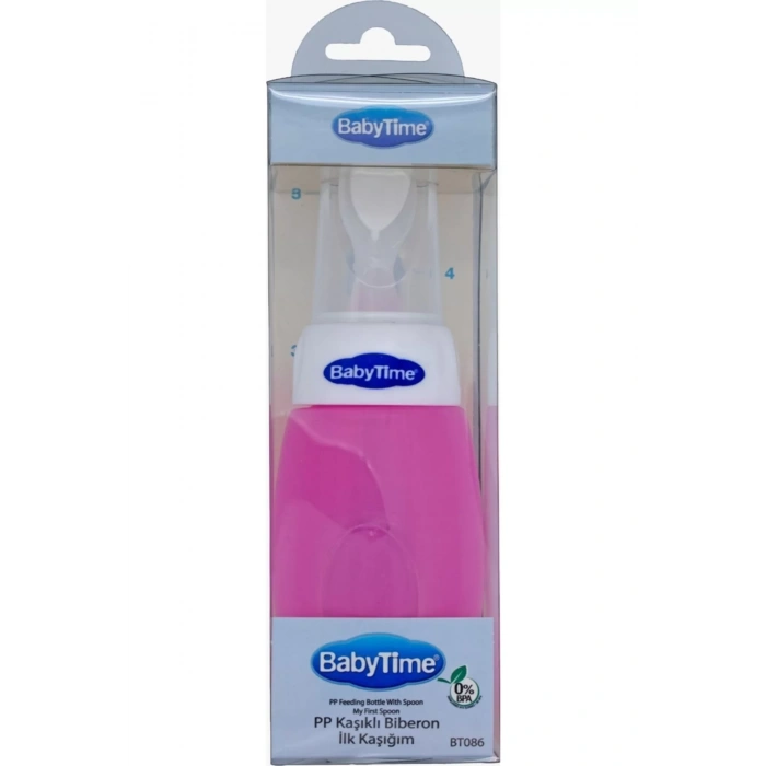 Babytime Kaşıklı Biberon Pembe 225 ml