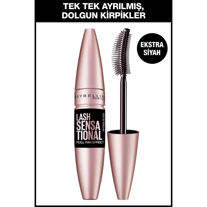 Maybelline New York Lash Sensational Yelpaze Etkili Intense Black Maskara - Ekstra Siyah