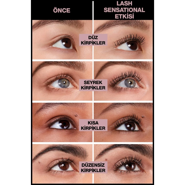 Maybelline New York Lash Sensational Yelpaze Etkili Intense Black Maskara - Ekstra Siyah