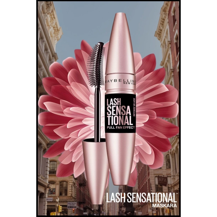 Maybelline New York Lash Sensational Yelpaze Etkili Intense Black Maskara - Ekstra Siyah
