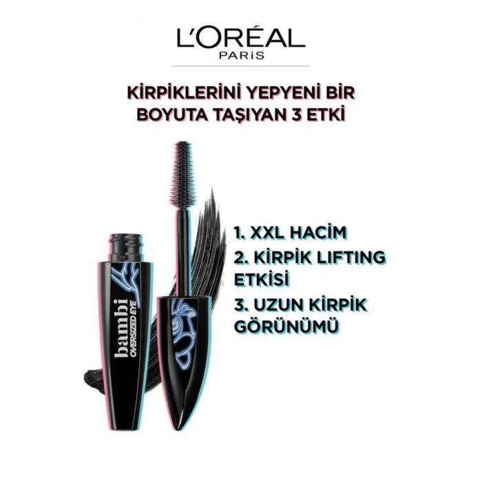 Loreal Paris Bambi Eye Oversized Ceylan Göz Etkili Maskara - Siyah Loreal