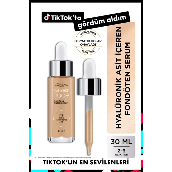 Loreal Paris True Match Nude Fondöten Serum 2-3 Light