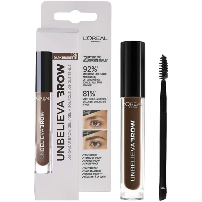 Loreal Paris Unbelieva Brow Long Lasting Brow Gel - 108 Dark Brunette Loreal