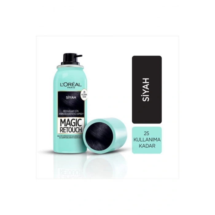 Loreal Paris Beyaz Saçlar İçin Kapatıcı Siyah Saç Spreyi - Magic Retouch 01 Noir 75 ml Loreal
