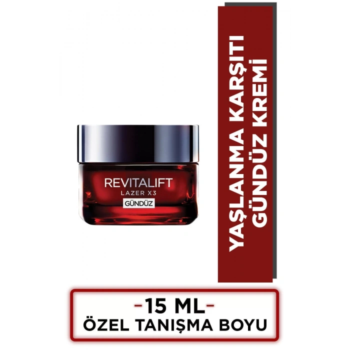Loreal Paris Revitalift Lazer X3 Yoğun Yaşlanma Karşıtı Gündüz Bakım Kremi- Tanışma Boyu 15 ml