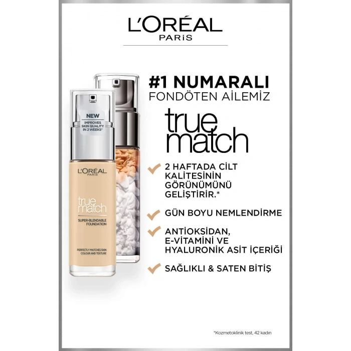 Loreal Paris True Match Bakım Yapan Fondöten 1D Golden Ivory