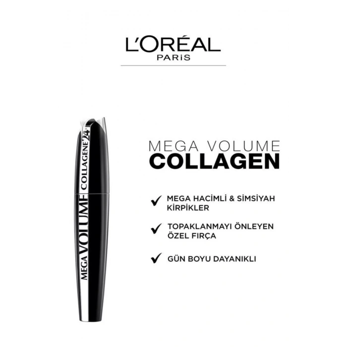 Loreal Paris Mega Volume Collagene 24H Siyah Maskara
