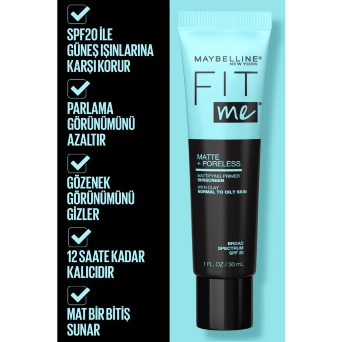 Maybelline New York Fit Me Matte & Poreless Matlaştırcı Makyaj Bazı