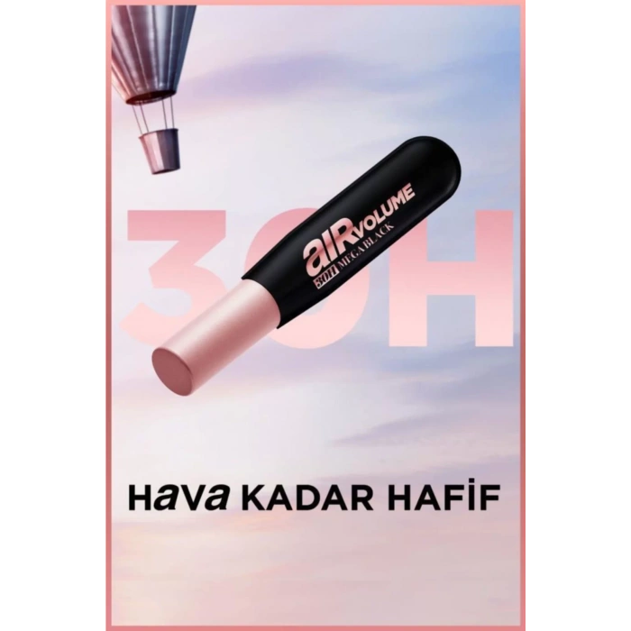 Loreal Paris Air Mega Volume Maskara - 30 Saate Kadar Kalıcı - Ekstra Siyah