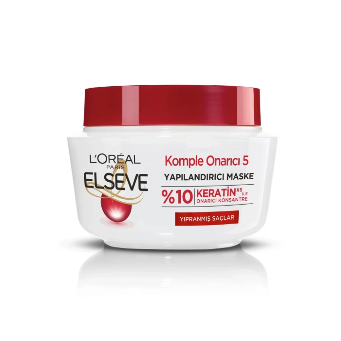 ELSEVE Komple Onarıcı 5 Yıpranmış Saçlar İçin Keratinxs Içeren Yapılandırıcı Maske 300 ml