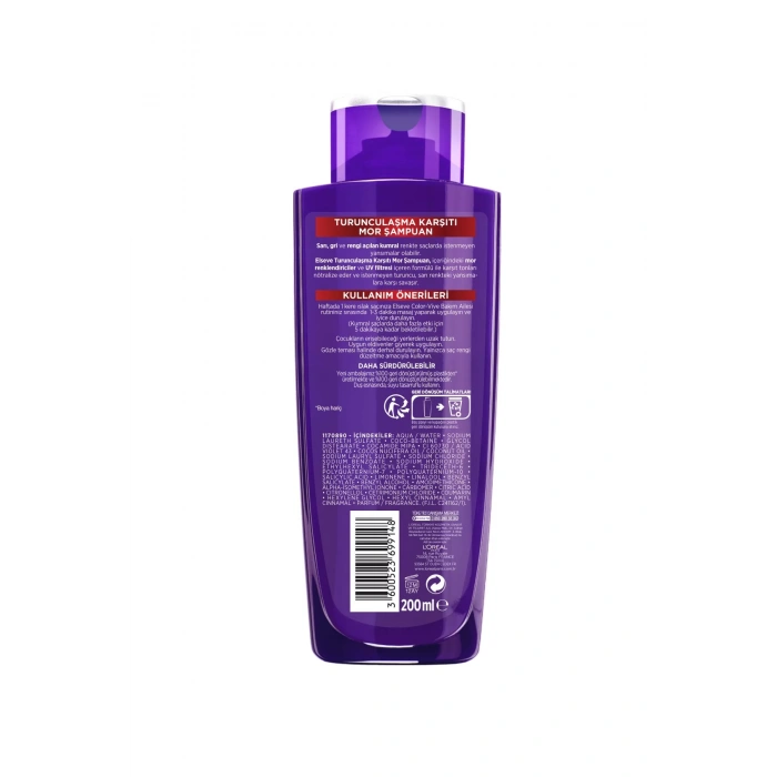 ELSEVE Turunculaşma Karşıtı Mor Şampuan 200 ml
