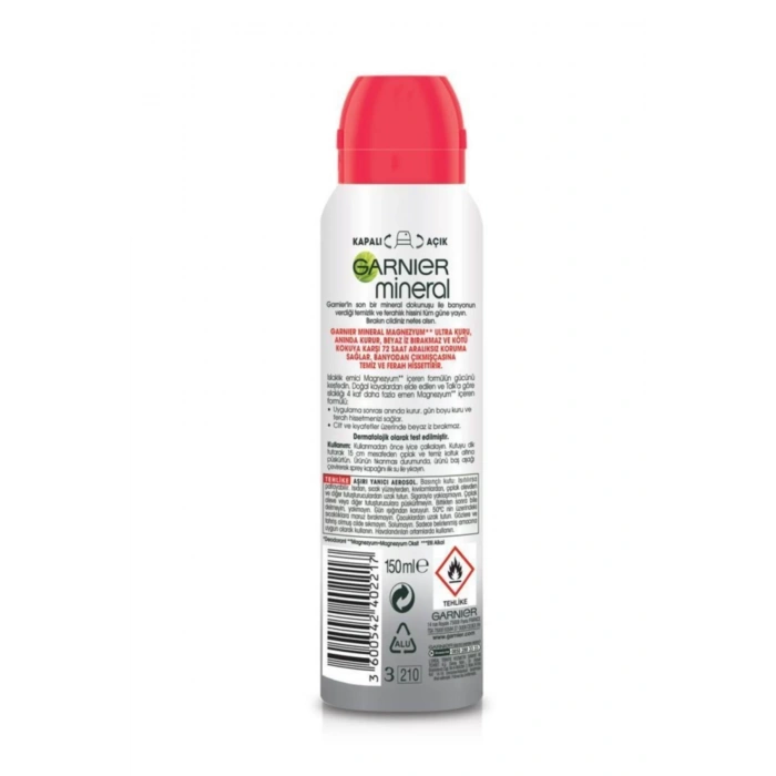 Garnier Mineral Magnezyum Ultra Kuru Sprey Deodorant