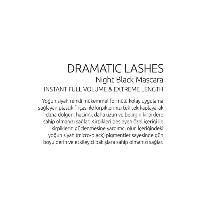 Golden Rose Uzun Süre Kalıcı Siyah Maskara - Dramatic Lashes Night Black Maskara