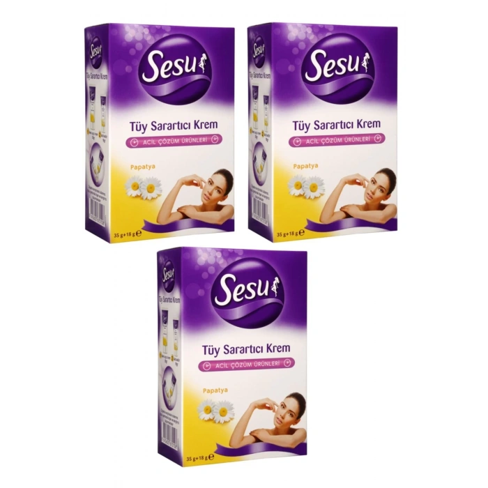 Sesu Tüy Sarartıcı Krem 35 gr + 18 gr 3 Adet