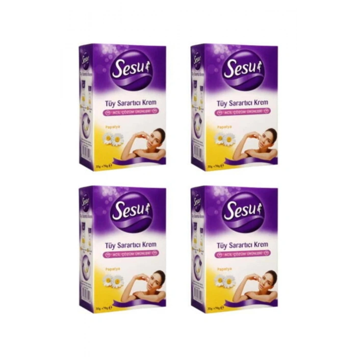 Sesu Tüy Sarartıcı Krem 70 gr + 35 gr 4 Adet