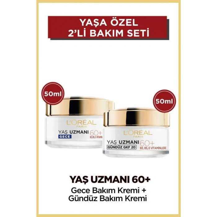 Loreal Paris Yaş Uzmanı 60 + Kırışıklık Karşıtı Besleyici Gündüz & Gece Kremi Seti