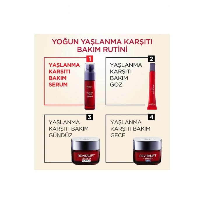 Loreal Paris Revitalift Lazer X3 Yoğun Yaşlanma Karşıtı Bakım Serumu 30 ml