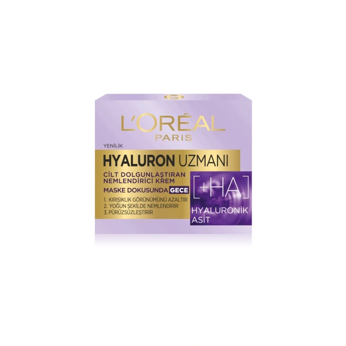 Loreal Paris Hyaluron Uzmanı Cilt Dolgunlaştıran Nemlendirici Gece Kremi - Hyaluronik Asit Loreal