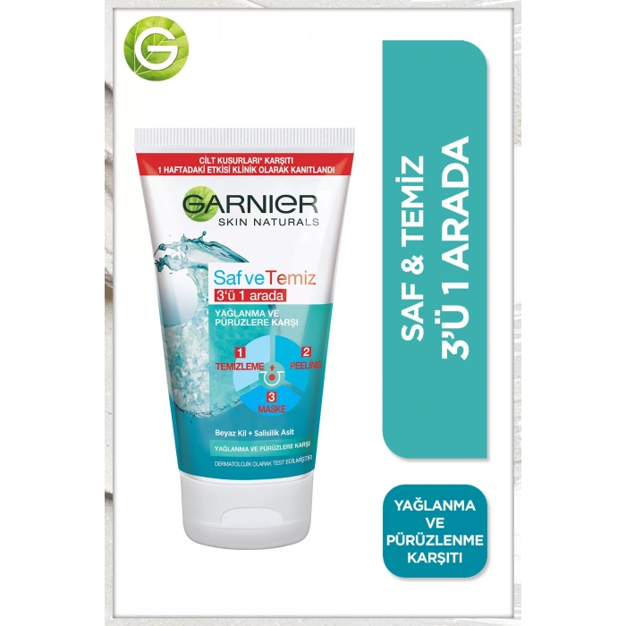 Garnier Saf & Temiz Yağlanma Ve Pürüzlere Karşı 3ü 1 Arada 150 ml
