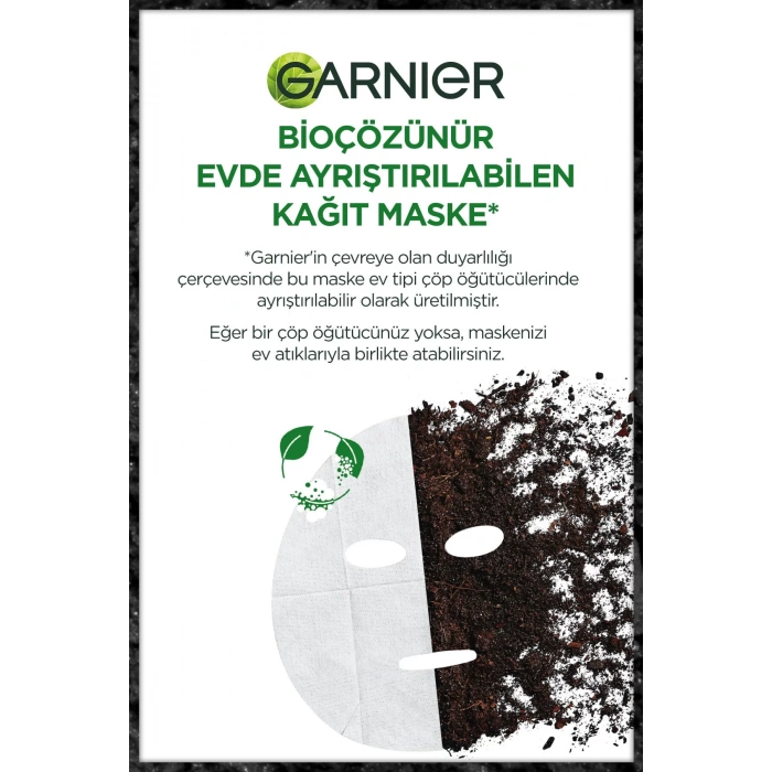 Garnier Skin Naturals Kömürlü Kağıt Yüz Maskesi Siyah Çay