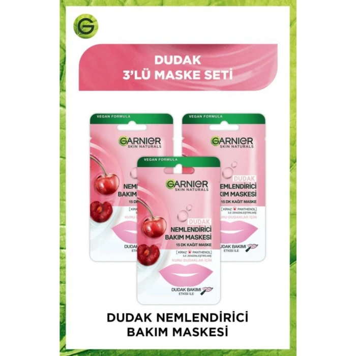 Garnier Dudak Nemlendirici Bakım Maskesi 3lü Set