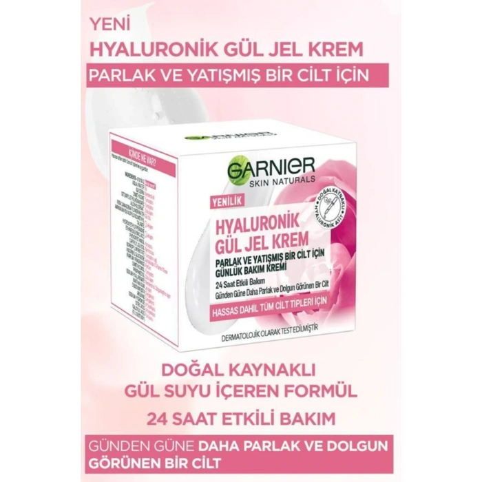 Garnier Hyaluronik Gül Jel - Krem - Parlak Ve Yatışmış Bir Cilt İçin Günlük Bakım Kremi