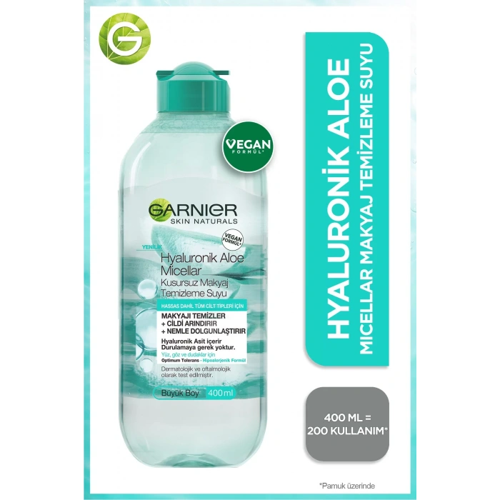 Garnier Hyaluronik Aloe Micellar Kusursuz Makyaj Temizleme Suyu 400 ml