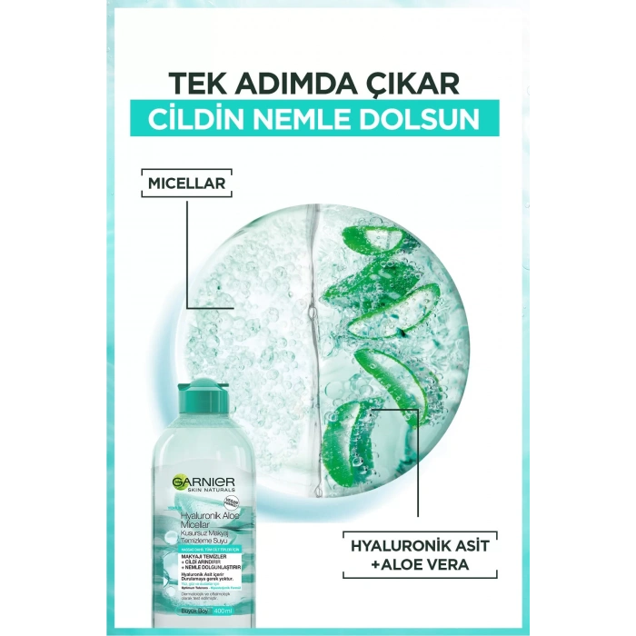 Garnier Hyaluronik Aloe Micellar Kusursuz Makyaj Temizleme Suyu 400 ml