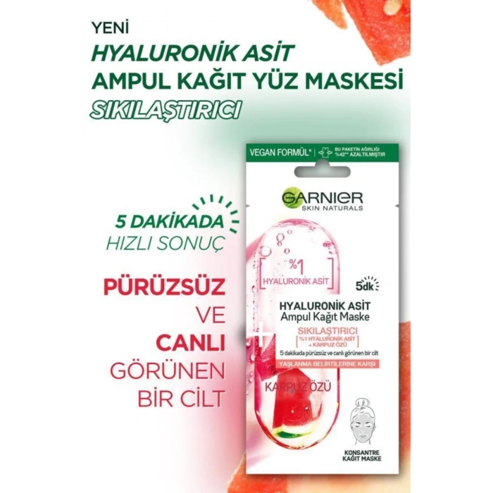 Garnier Hyaluronik Asit Sıkılaştırıcı Ampul Kağıt Maske 3lü Set