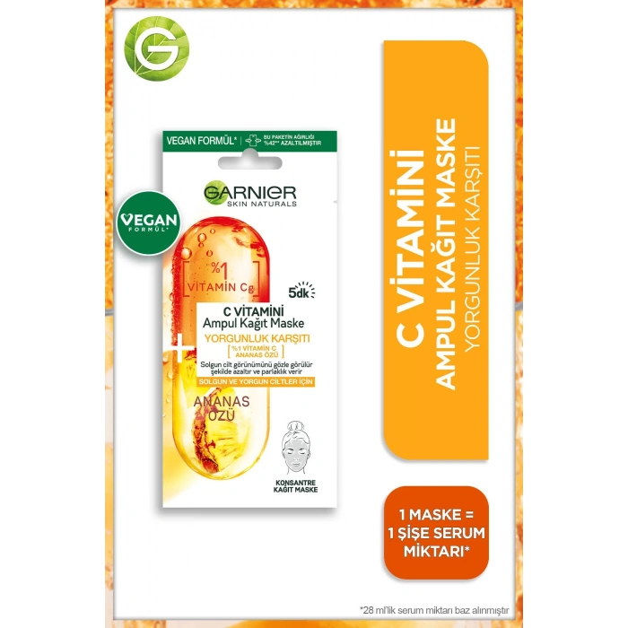 Garnier C Vitamini Ampul Kağıt Maske 3lü Set