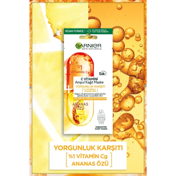 Garnier C Vitamini Ampul Kağıt Maske
