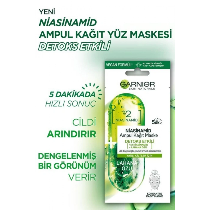 Garnier Niasinamid Detoks Etkili Ampul Kağıt Maske 3lü Set