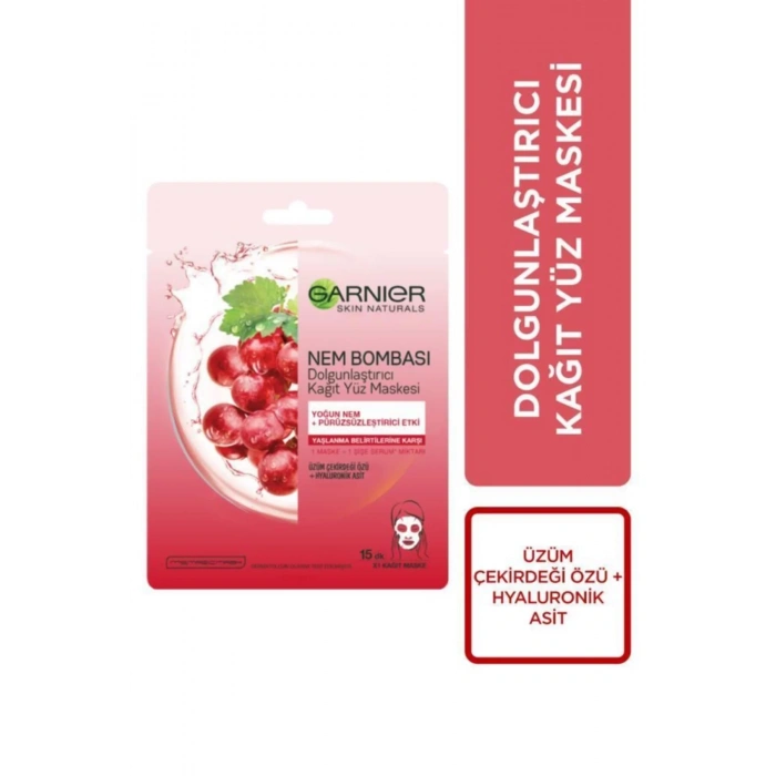 Garnier Nem Bombası Dolgunlaştırıcı Kağıt Yüz Maskesi 3lü Set