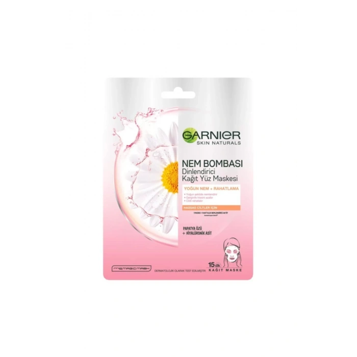 Garnier Nem Bombası Dinlendirici Kağıt Yüz Maskesi
