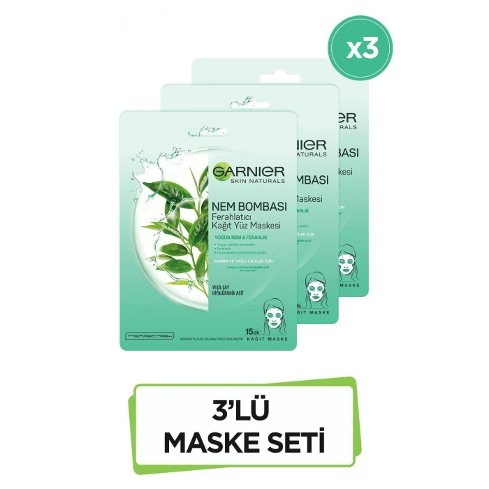 Garnier Nem Bombası Ferahlatıcı Kağıt Maske 28 gr 3lü