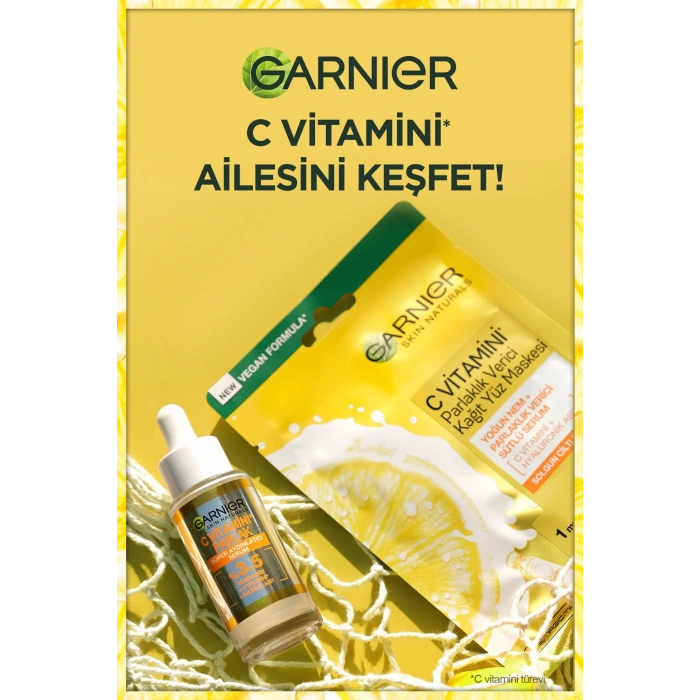 Garnier C Vitamini Parlaklık Verici Kağıt Yüz Maskesi