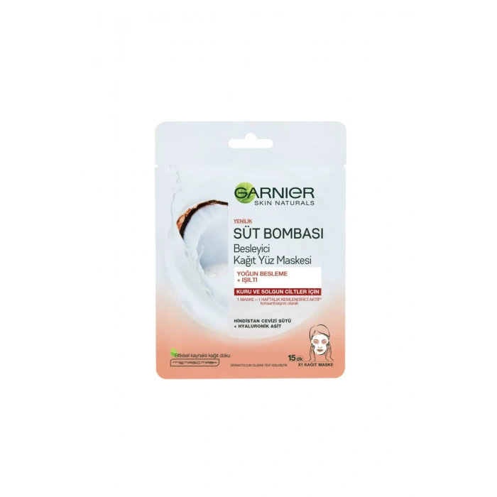 Garnier Süt Bombası Besleyici Kağıt Yüz Maskesi