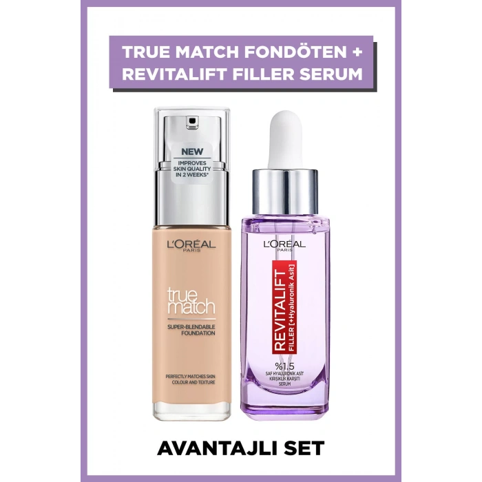 Loreal Paris Revitalift Filler %1.5 Saf Hyaluronik Asit Serum 30 ml + True Match Fondöten 2r Rose Vanilla Loreal