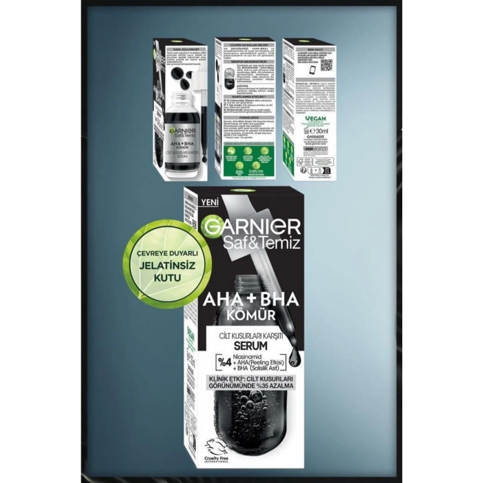 Garnier 2li Serum Seti - Aha+Bha Cilt Kusurları Karşıtı Serum & C Vitamini Parlak Süper Aydınlatıcı Serum