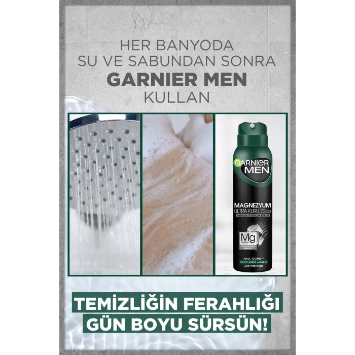 Garnier 3lü Garnier Men Magnezyum Ultra Kuru Sprey Erkek Deodorant Seti