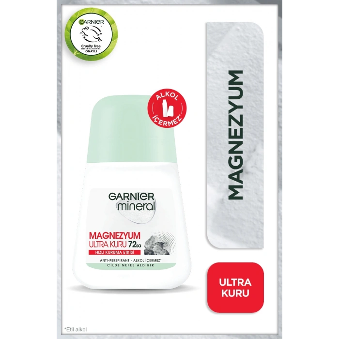 3lü Garnier Mineral Magnezyum Ultra Kuru Roll-On Kadın Deodorant Seti
